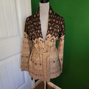 NWT Lucky Brand Belted Sweater Coat - Size Large